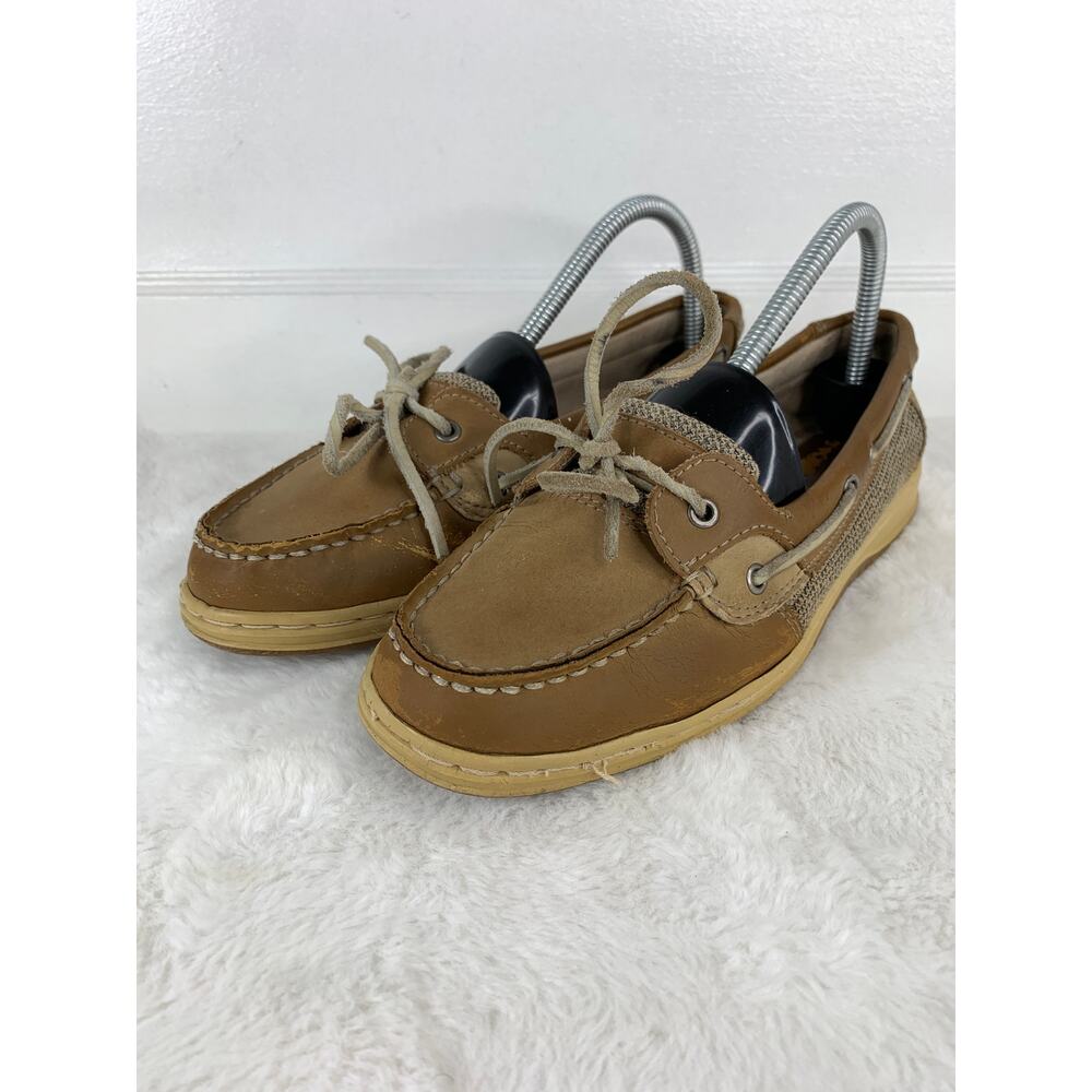 Khombu Brown Leather Boat Loafers Women’s Size 8 Moccasin Style